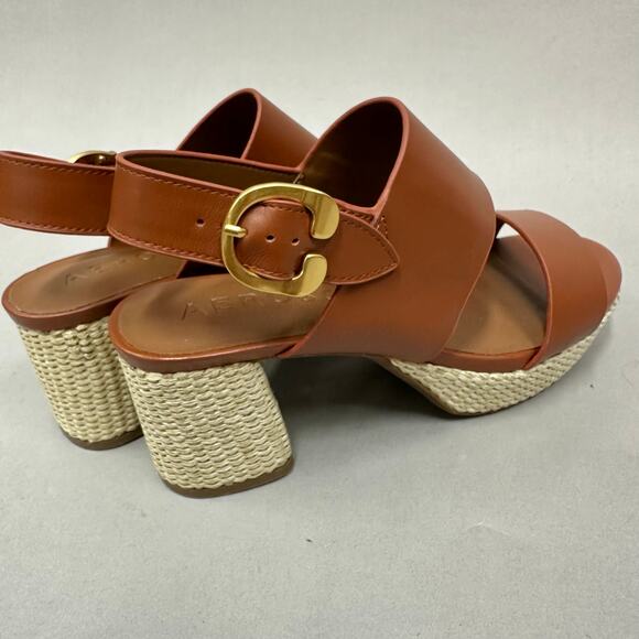 Aerosoles Camera Gingerbread‎ Combo Leather Slingback Platform Sandal Size 9 - Picture 8 of 16